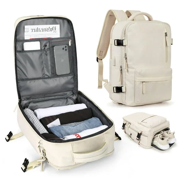 35L Reiserucksack mit USB Schuhfach und Laptopfach
