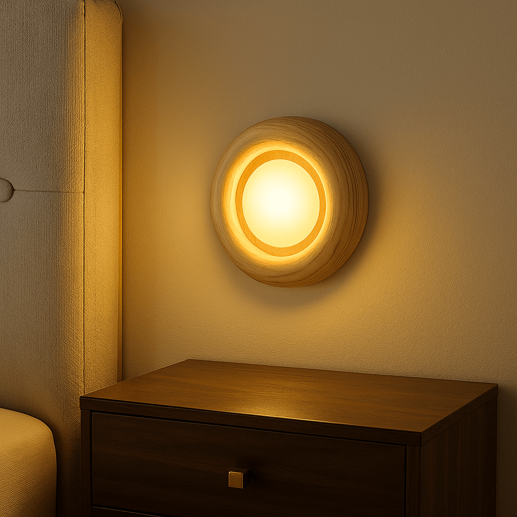 Bolania | Minimalistische Wandlampe aus Holz – Perfekt für gemütliche Räume