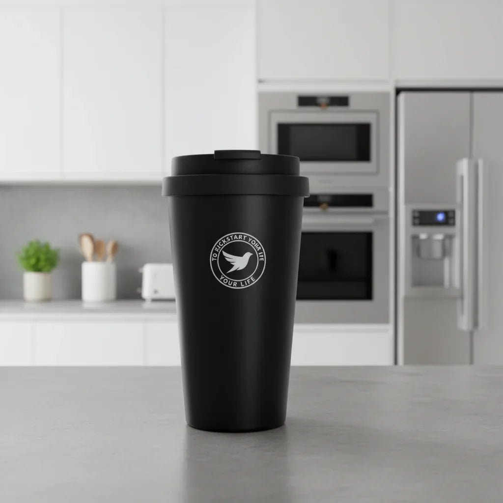 Stainless steel thermal mug 500ml with sliding lid
