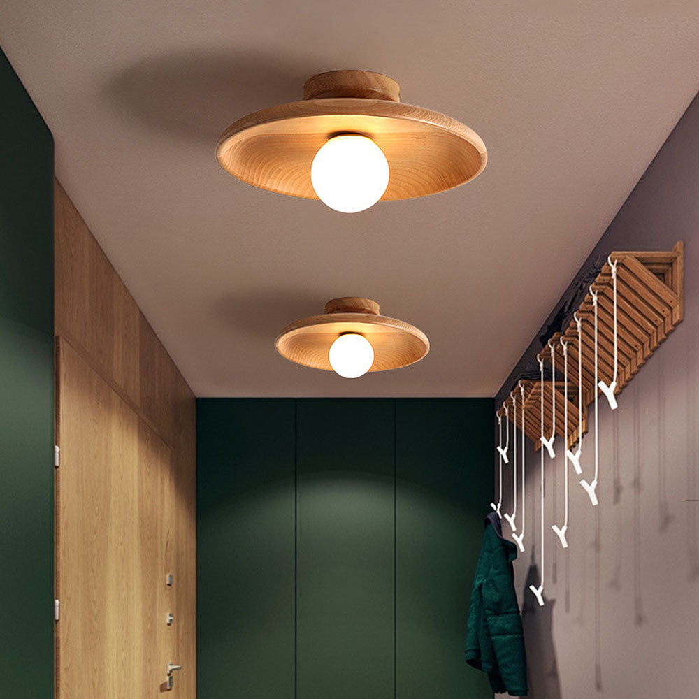 Bolania | Pendelleuchte - Minimalistisch rund - Nordisches Holzdesign für den Flur