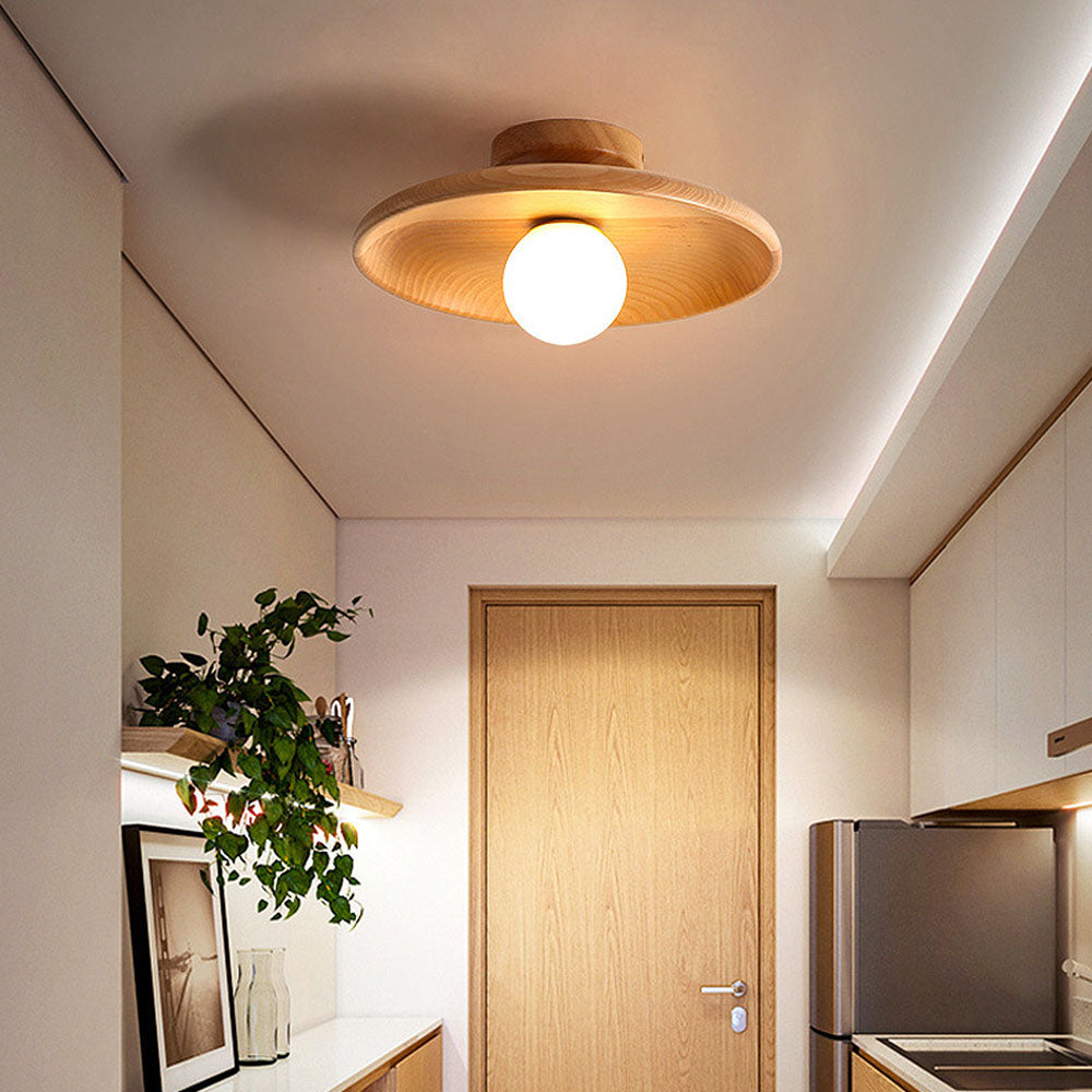 Bolania | Pendelleuchte - Minimalistisch rund - Nordisches Holzdesign für den Flur