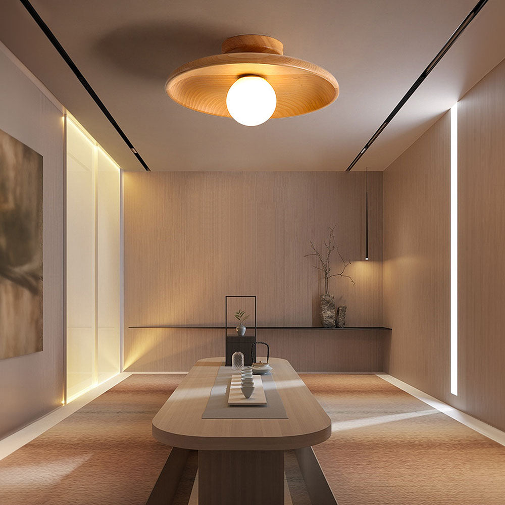 Bolania | Pendelleuchte - Minimalistisch rund - Nordisches Holzdesign für den Flur