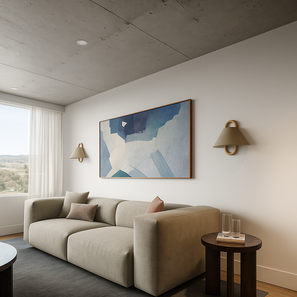 Bolania | Wandleuchte - Holz & Textil - Minimalistisches Vintage Design - Warmes diffuses Licht