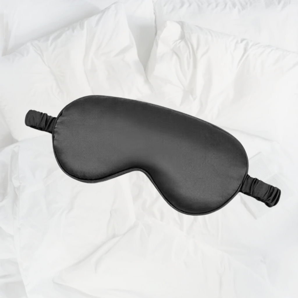 100% Mulberry Silk Sleep Mask, Contoured Eye Mask with Elastic Strap, Lightweight and Breathable