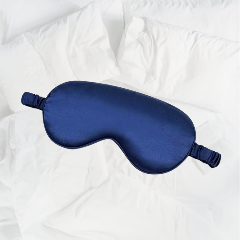 100% Mulberry Silk Sleep Mask, Contoured Eye Mask with Elastic Strap, Lightweight and Breathable