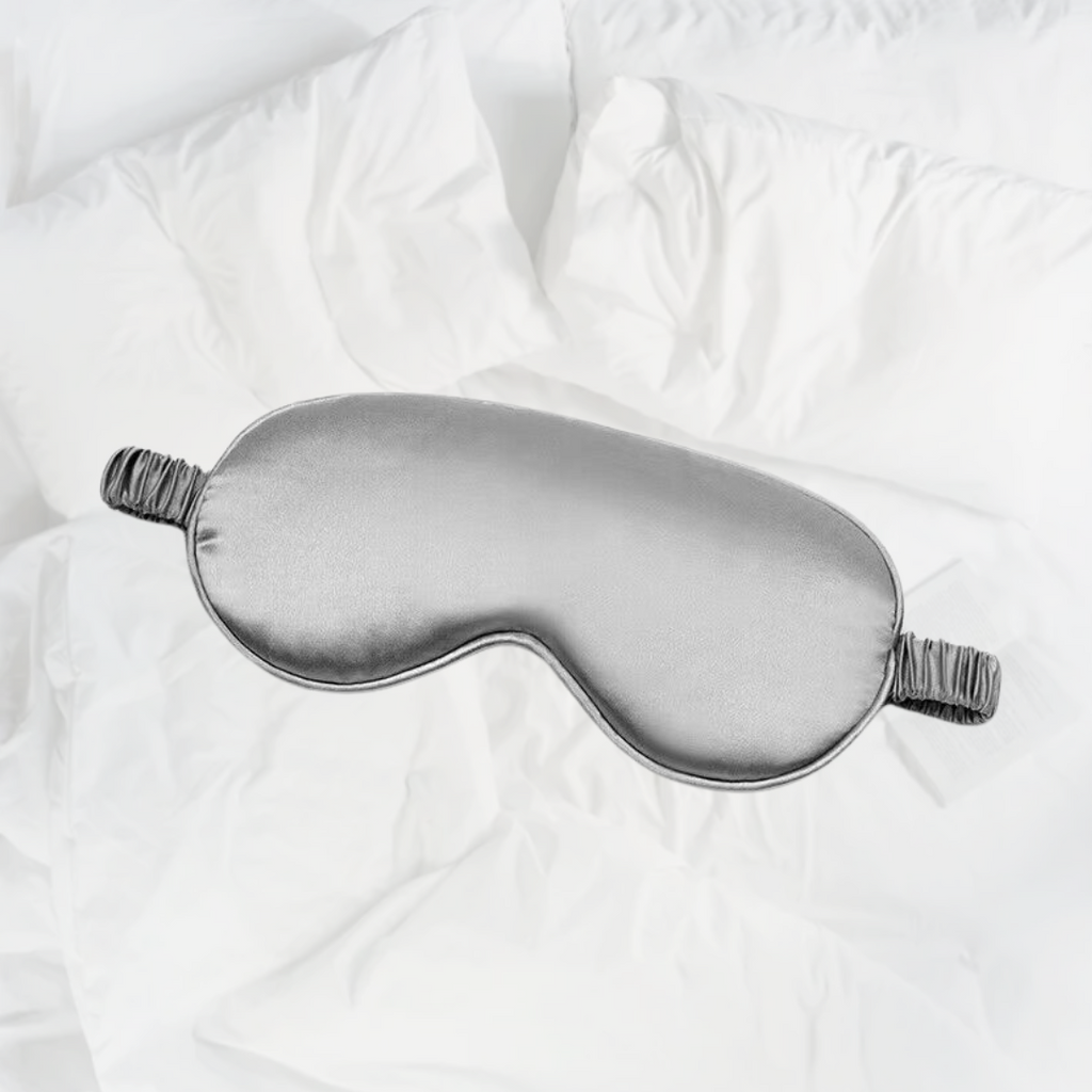 100% Mulberry Silk Sleep Mask, Contoured Eye Mask with Elastic Strap, Lightweight and Breathable