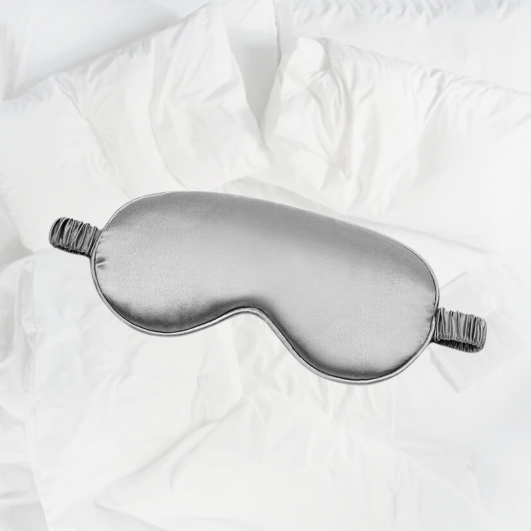 100% Mulberry Silk Sleep Mask, Contoured Eye Mask with Elastic Strap, Lightweight and Breathable
