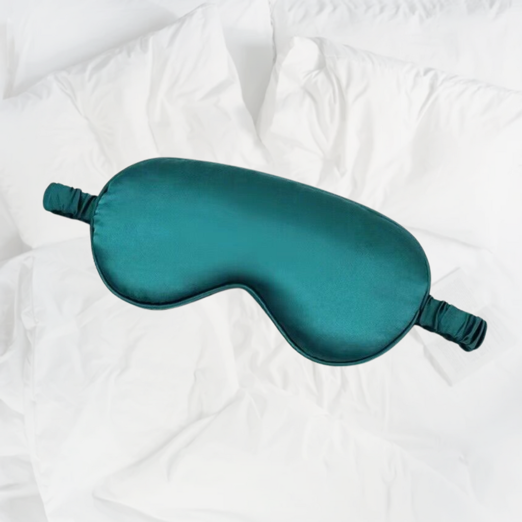 100% Mulberry Silk Sleep Mask, Contoured Eye Mask with Elastic Strap, Lightweight and Breathable