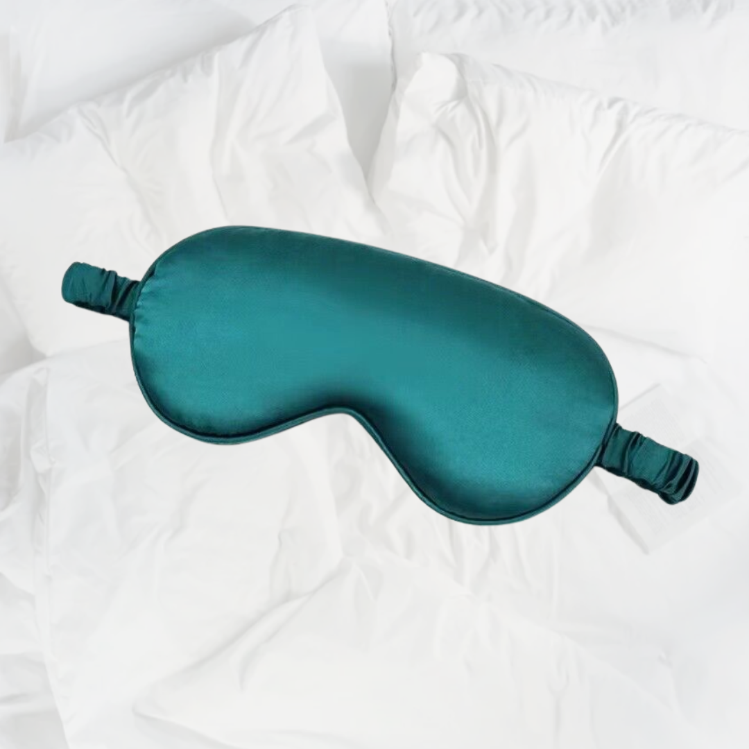100% Mulberry Silk Sleep Mask, Contoured Eye Mask with Elastic Strap, Lightweight and Breathable