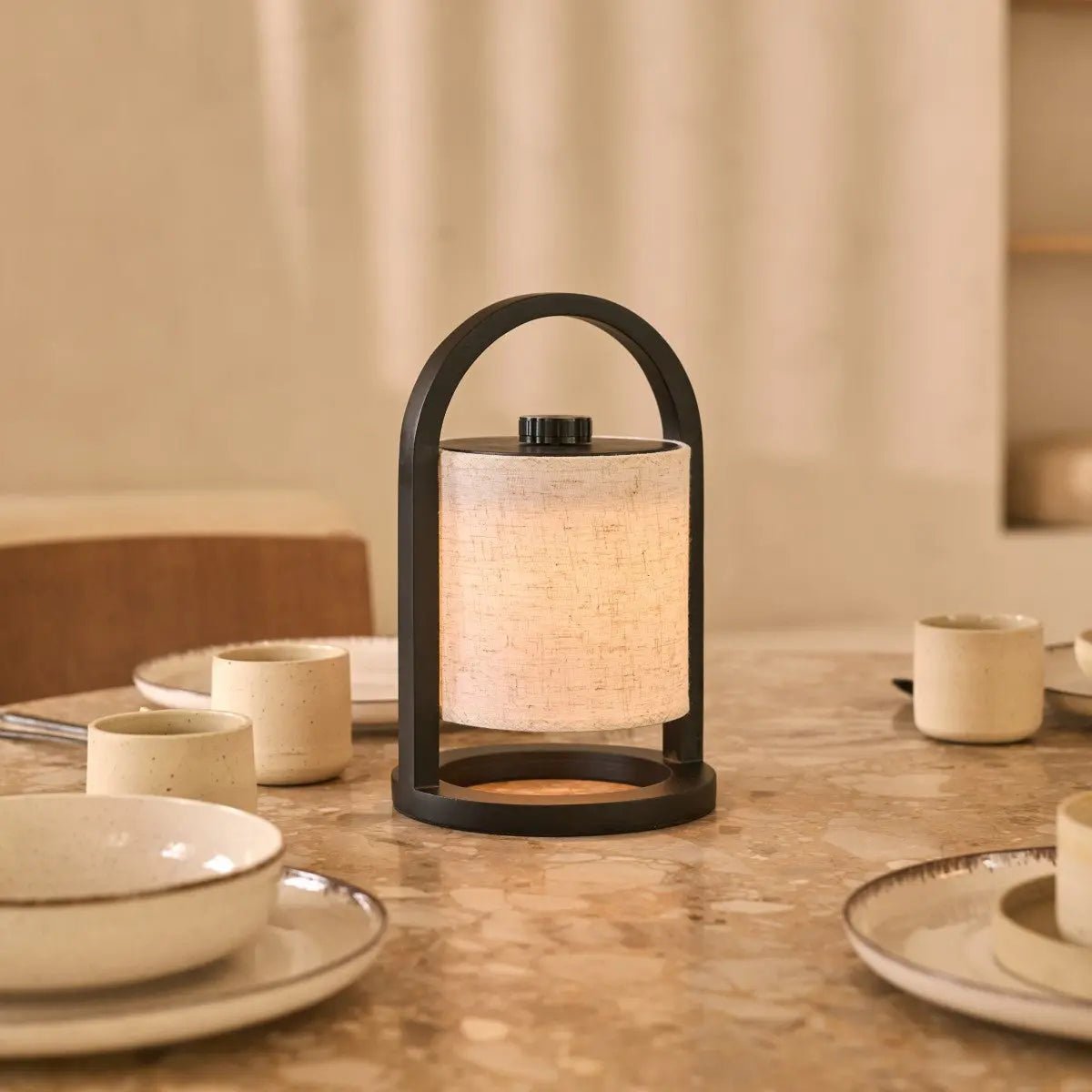 Bolania | Tischlampe - Stilvolle dimmbare Holzlampe - Wiederaufladbar