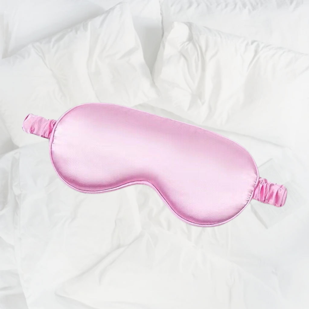 100% Mulberry Silk Sleep Mask, Contoured Eye Mask with Elastic Strap, Lightweight and Breathable