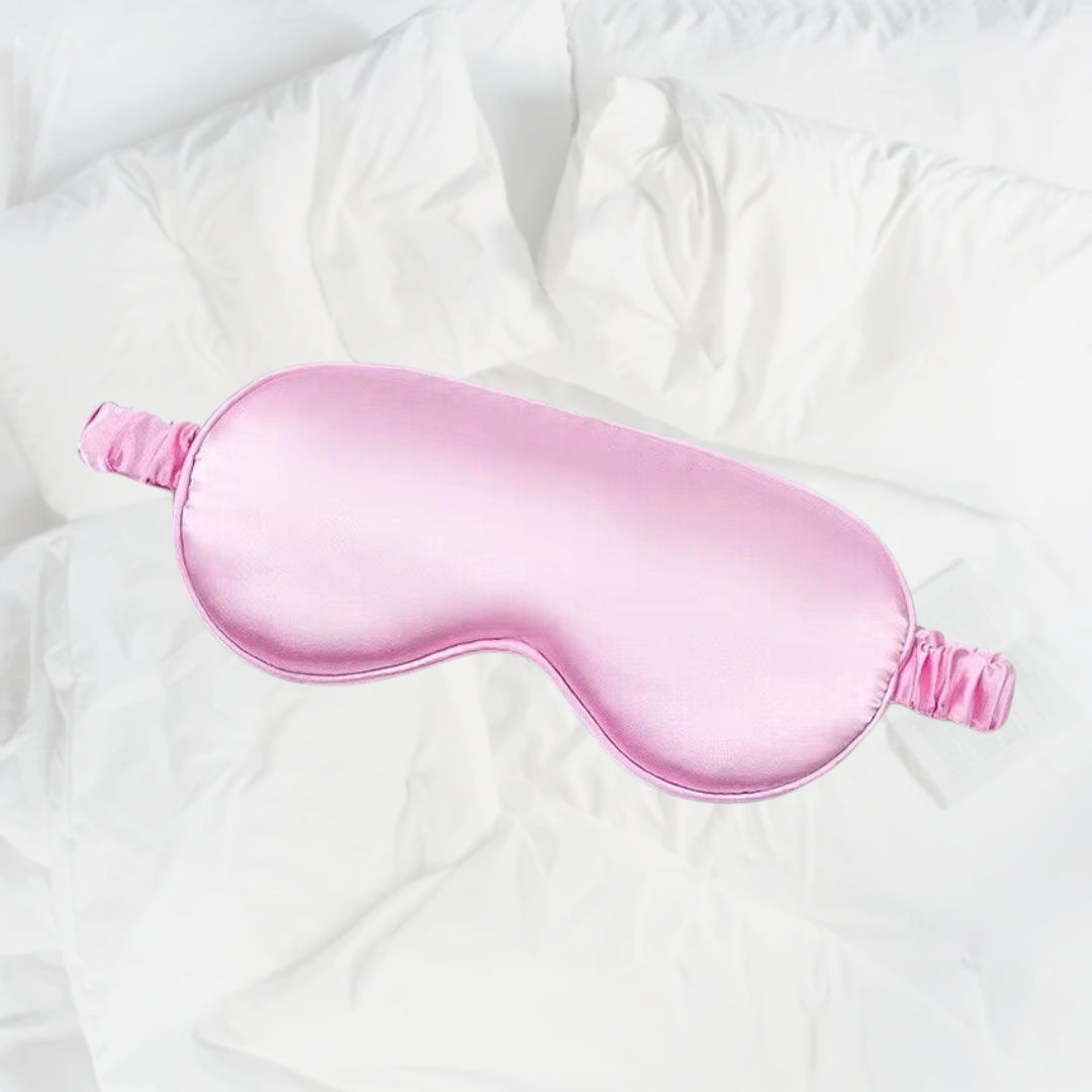 100% Mulberry Silk Sleep Mask, Contoured Eye Mask with Elastic Strap, Lightweight and Breathable