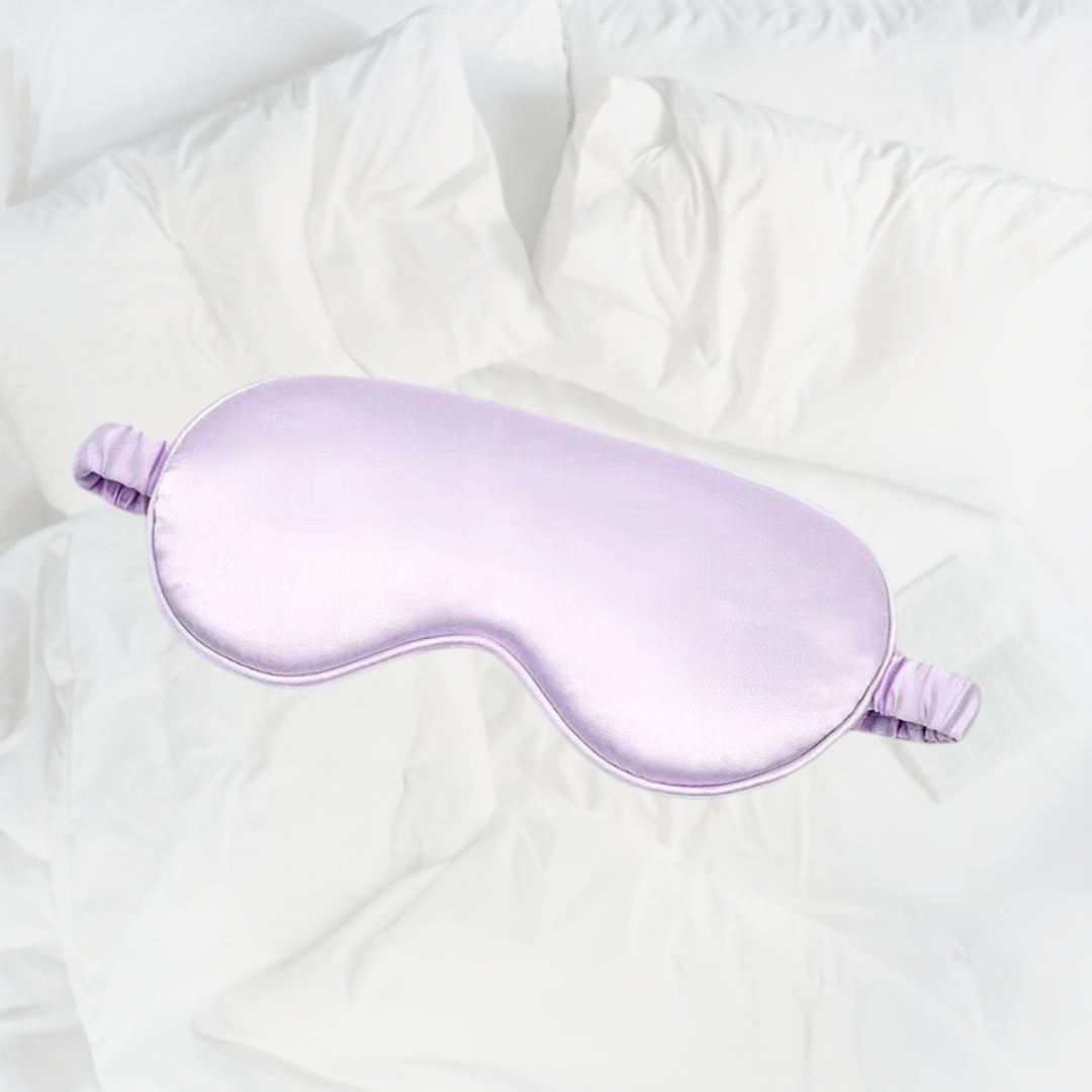 100% Mulberry Silk Sleep Mask, Contoured Eye Mask with Elastic Strap, Lightweight and Breathable