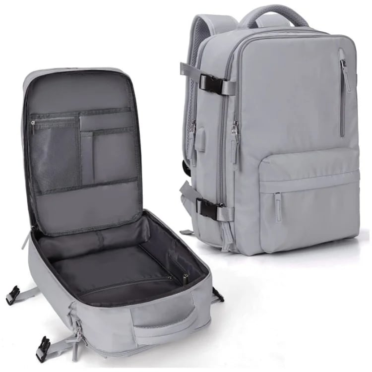 35L Reiserucksack mit USB - Anschluss Schuhfach Laptopfach und Anti - Diebstahl - Reißverschluss aus Wasserabweisendem Nylon - Bolania