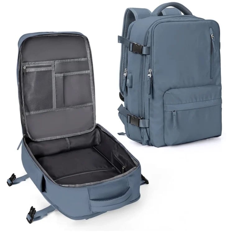 35L Reiserucksack mit USB - Anschluss Schuhfach Laptopfach und Anti - Diebstahl - Reißverschluss aus Wasserabweisendem Nylon - Bolania