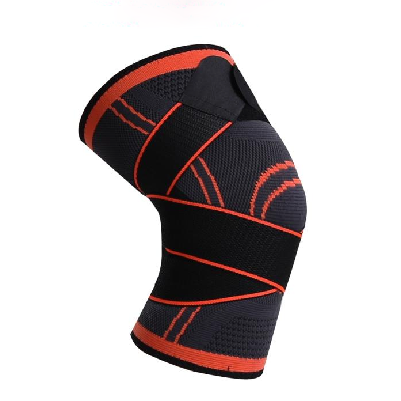 Compression Knee Brace Made of Elastic 3D Knitted Fabric with Adjustable Strap for Sports and Everyday Use