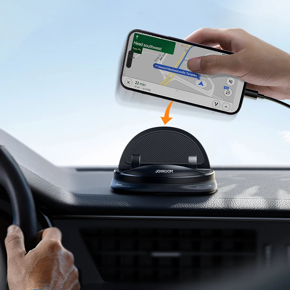 Car Phone Mount 360 Degree Rotatable Universal with Strong Adhesive Base for Dashboard Tool-Free Installation for All Smartphones