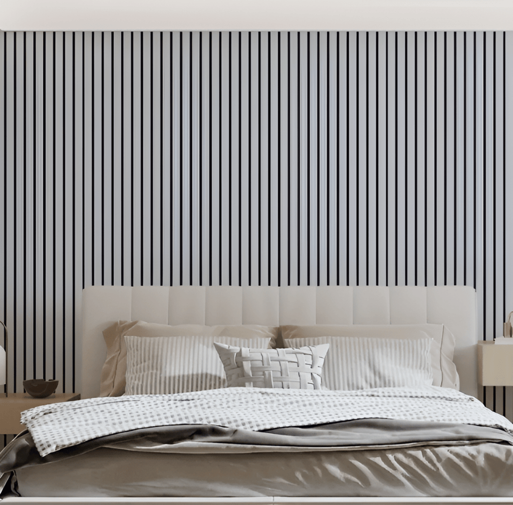 3D Wandverkleidung Selbstklebend in Holzlamellen-Optik aus PVC Wasserabweisend Rolle 40x300 cm (15.7 × 118.1 in) für Wohnzimmer und Schlafzimmer