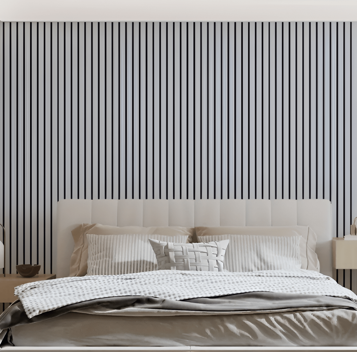 3D Wandverkleidung Selbstklebend in Holzlamellen-Optik aus PVC Wasserabweisend Rolle 40x300 cm (15.7 × 118.1 in) für Wohnzimmer und Schlafzimmer