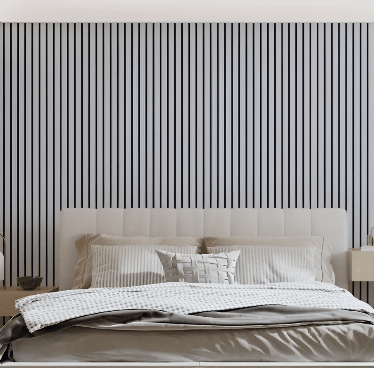 3D Wandverkleidung Selbstklebend in Holzlamellen-Optik aus PVC Wasserabweisend Rolle 40x300 cm (15.7 × 118.1 in) für Wohnzimmer und Schlafzimmer - Bolania