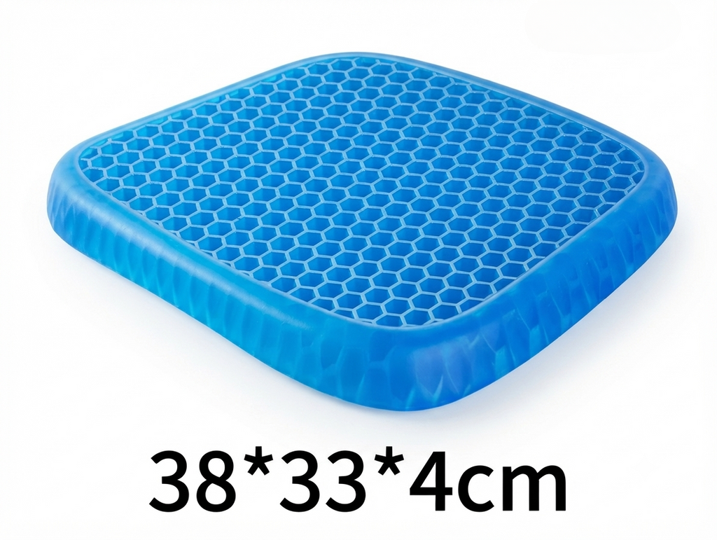 Gel Seat Cushion with Honeycomb Structure for Pressure Relief During Prolonged Sitting Suitable for Office Chairs, Cars, and Wheelchairs