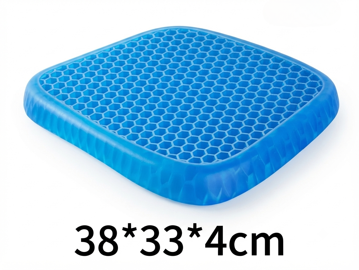 Gel Seat Cushion with Honeycomb Structure for Pressure Relief During Prolonged Sitting Suitable for Office Chairs, Cars, and Wheelchairs
