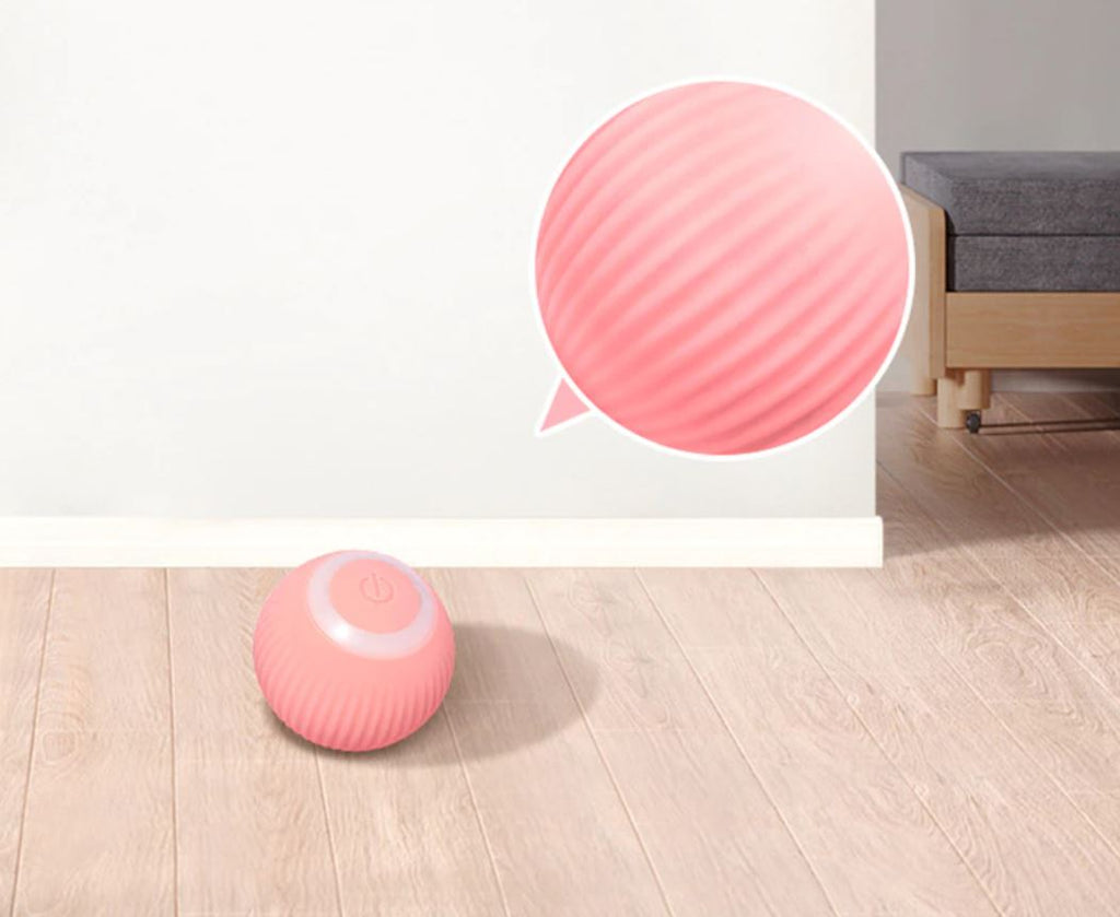 Interactive Self-Rolling Pet Ball for Cats and Puppies with LED Light USB Rechargeable Obstacle Sensor Automatic