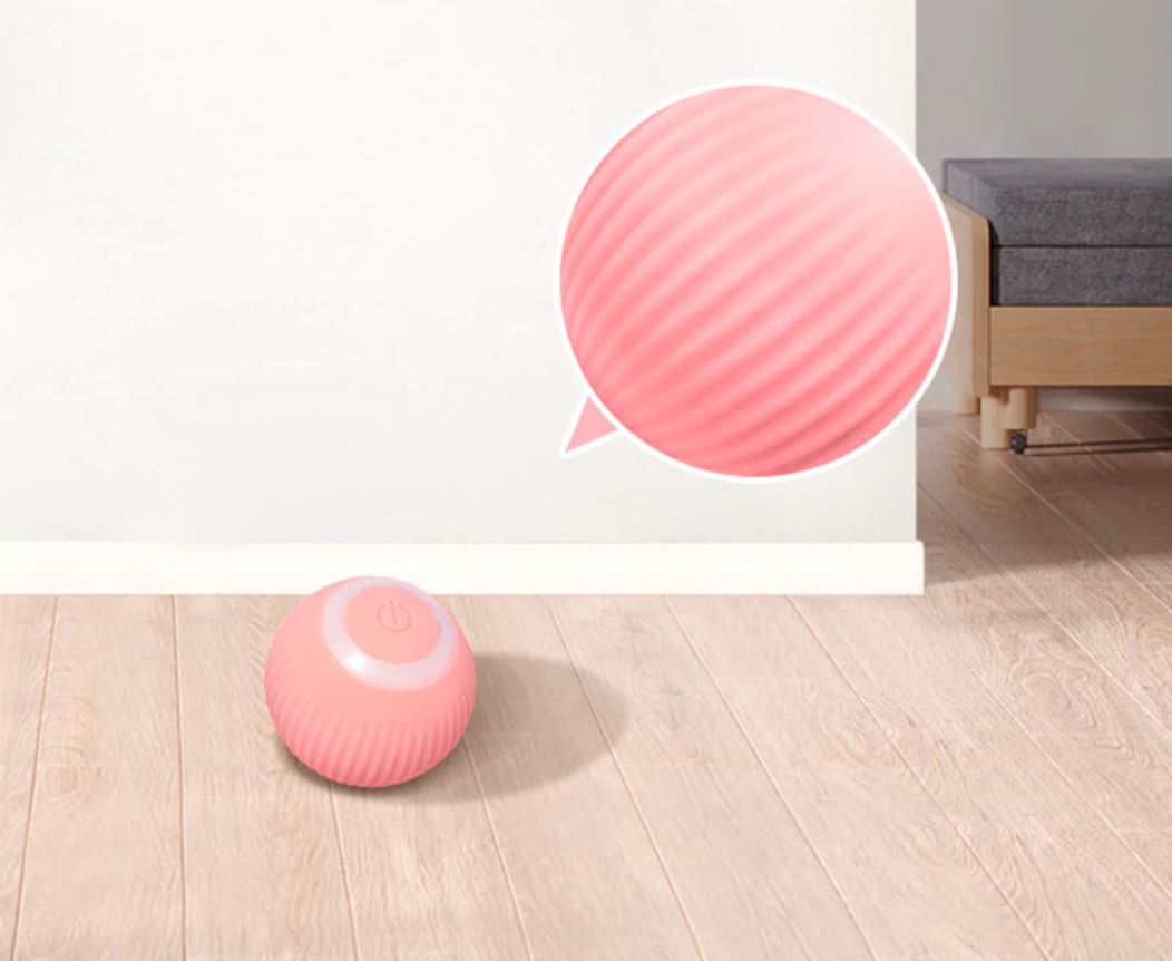 Interactive Self-Rolling Pet Ball for Cats and Puppies with LED Light USB Rechargeable Obstacle Sensor Automatic