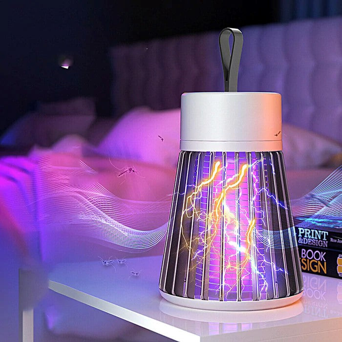 UV-Insektenvernichter mit USB-Aufladung 360° Lichtfalle und Aufhängeschlaufe für Innen Außen und Camping