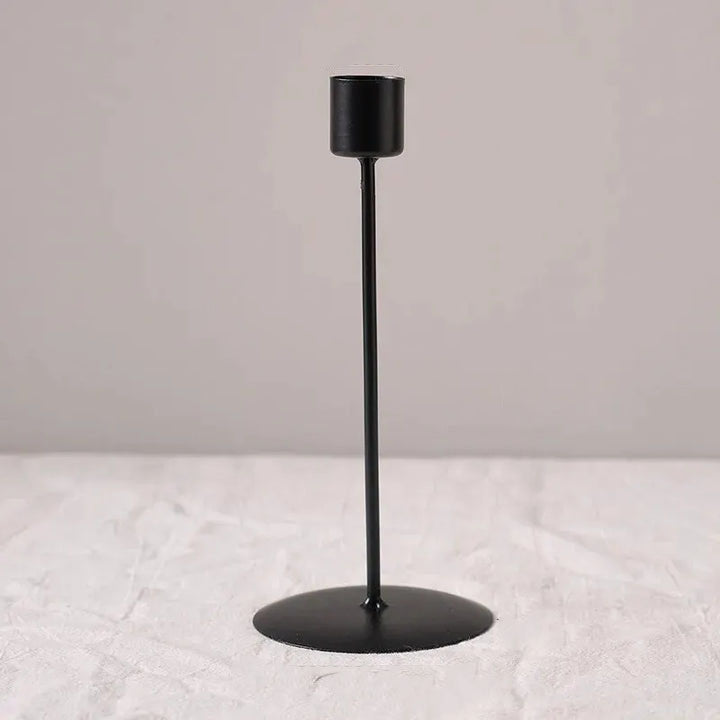 Metal Candlestick in Nordic Design Curved Stem Gold for Taper Candles Table and Shelf Decoration 15.5 cm (6.1 in)