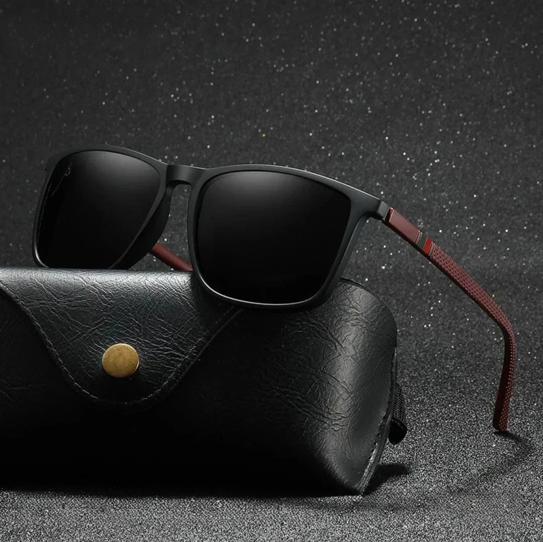 Sunglasses with Polarized Lenses and UV400 Protection, Square Frame with Spring Hinges