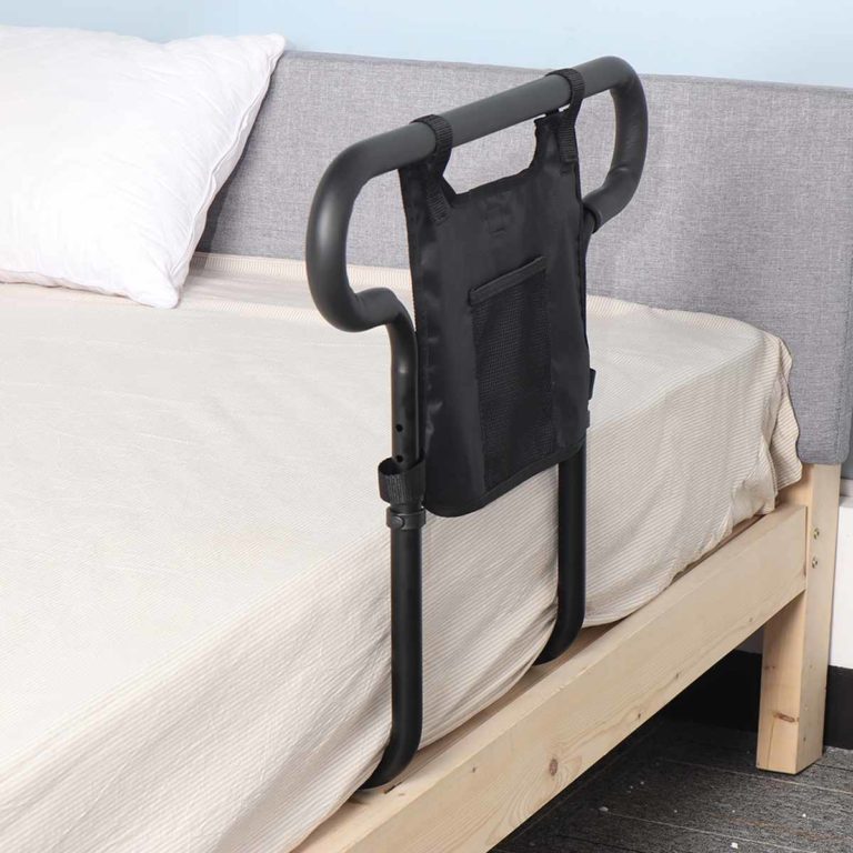 Seniors' Bed Rail with Storage Pouch, 136 kg Capacity, Height-Adjustable as Bed Assist Rail