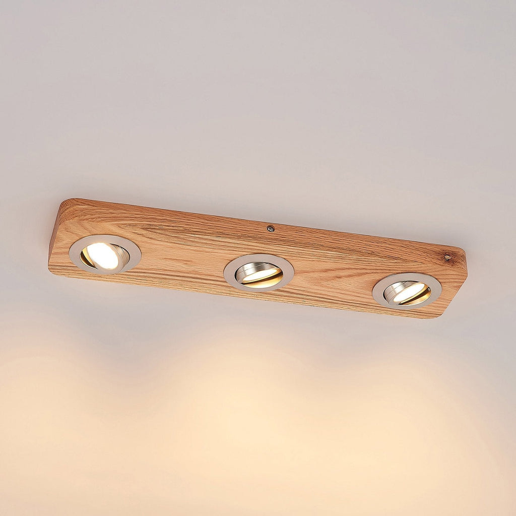 Bolania | Deckenleuchte - Eiche Holz Strahler Bar - Multi-direktionale