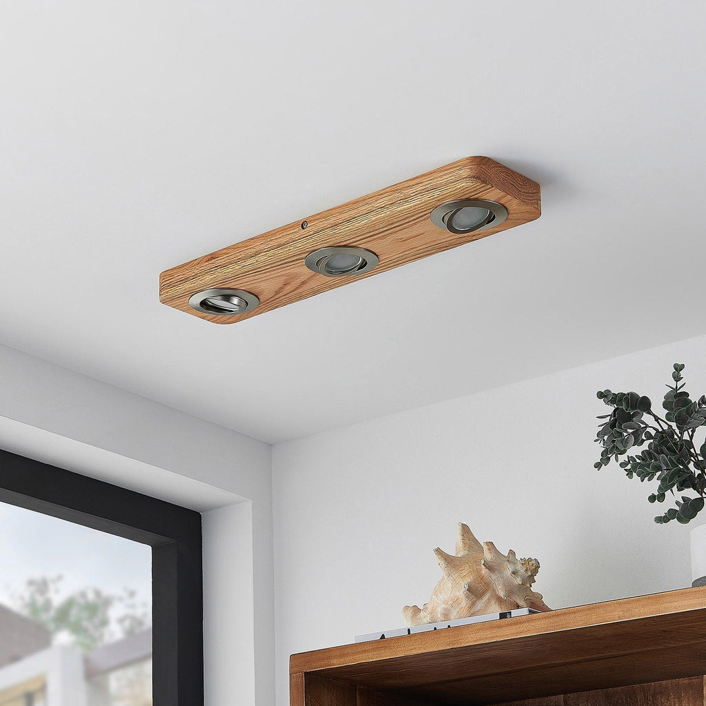 Bolania | Deckenleuchte - Eiche Holz Strahler Bar - Multi-direktionale
