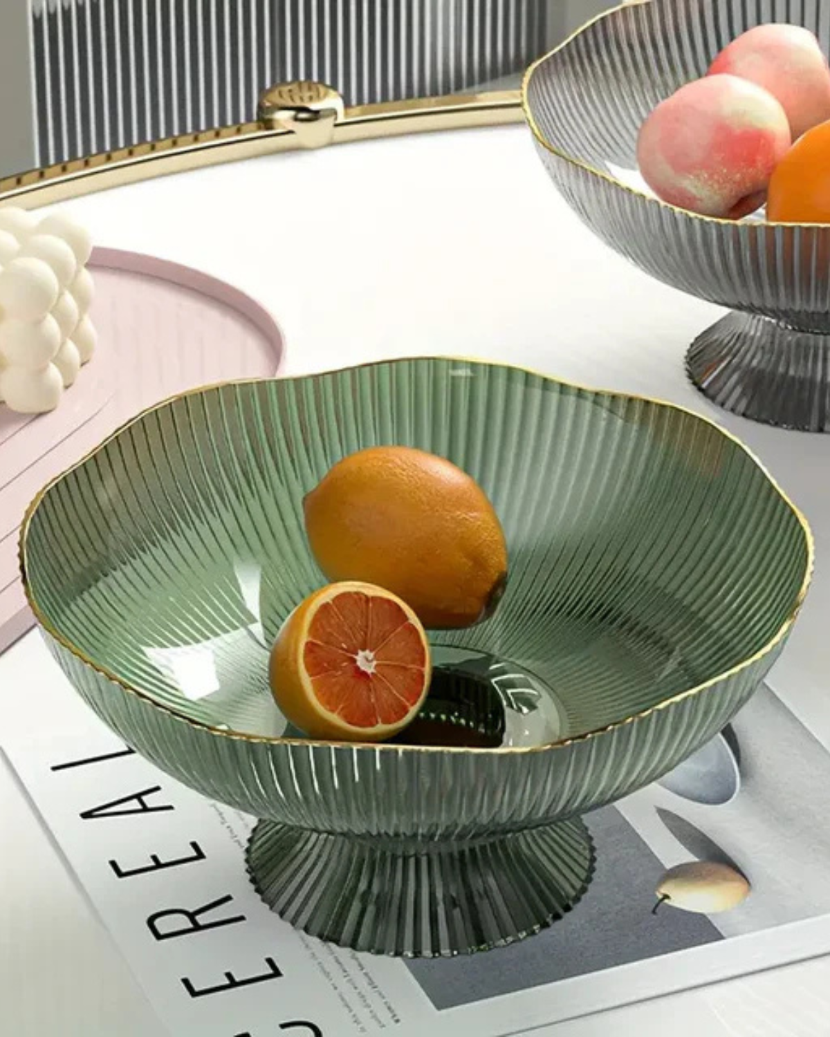 Aurélia Chic – Elegante Obstschale mit Goldakzent