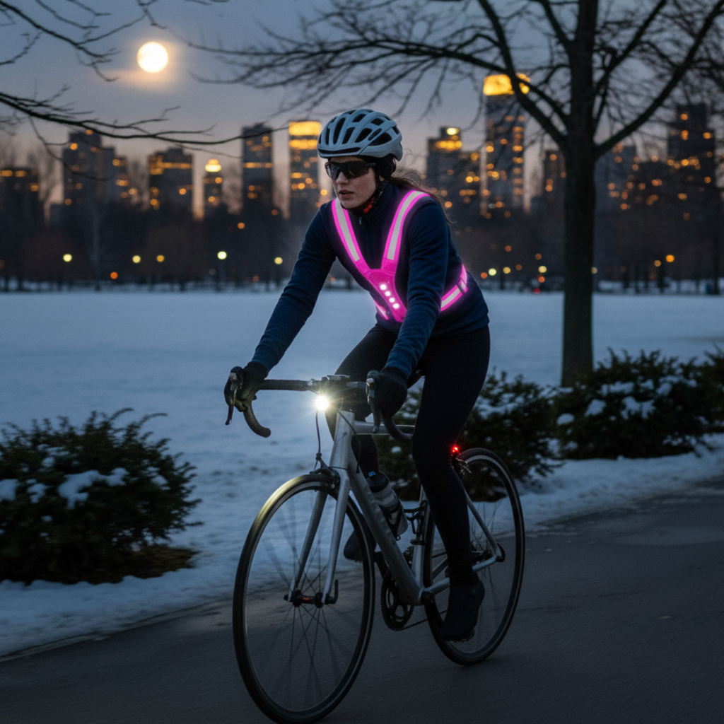 LED Running Vest Adjustable with 3 Light Modes Reflective Strips and USB Charging for Safe Training in the Dark