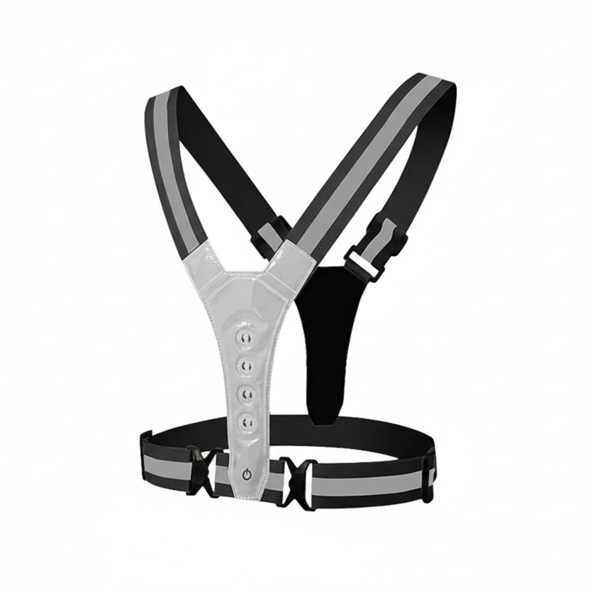 LED Running Vest Adjustable with 3 Light Modes Reflective Strips and USB Charging for Safe Training in the Dark
