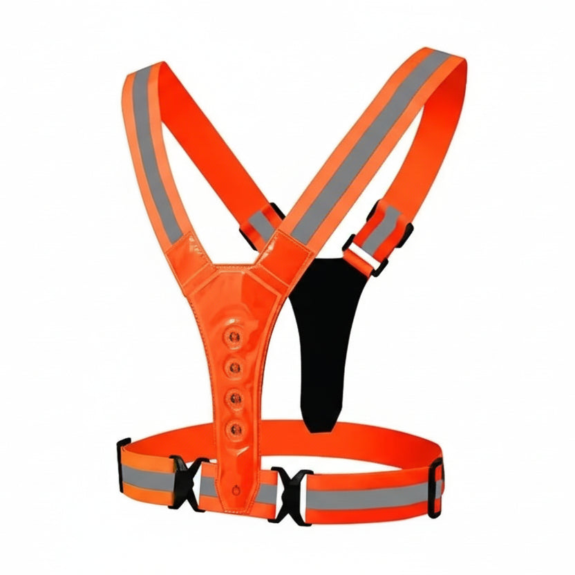 LED Running Vest Adjustable with 3 Light Modes Reflective Strips and USB Charging for Safe Training in the Dark