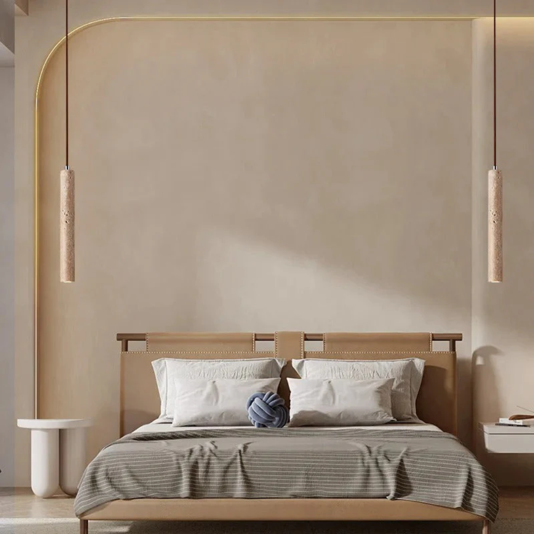 Bolania | Hängelampe - Minimalistischer LED-Kronleuchter Travertin Design