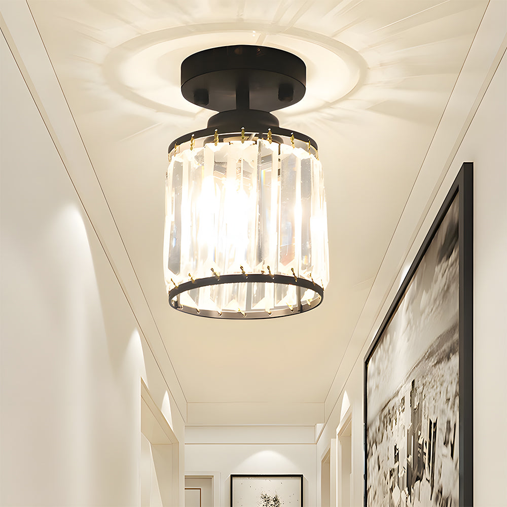 Bolania | Pendelleuchte - Moderne, halbbündige Kristall-Hängeleuchte - Elegante Flurleuchte