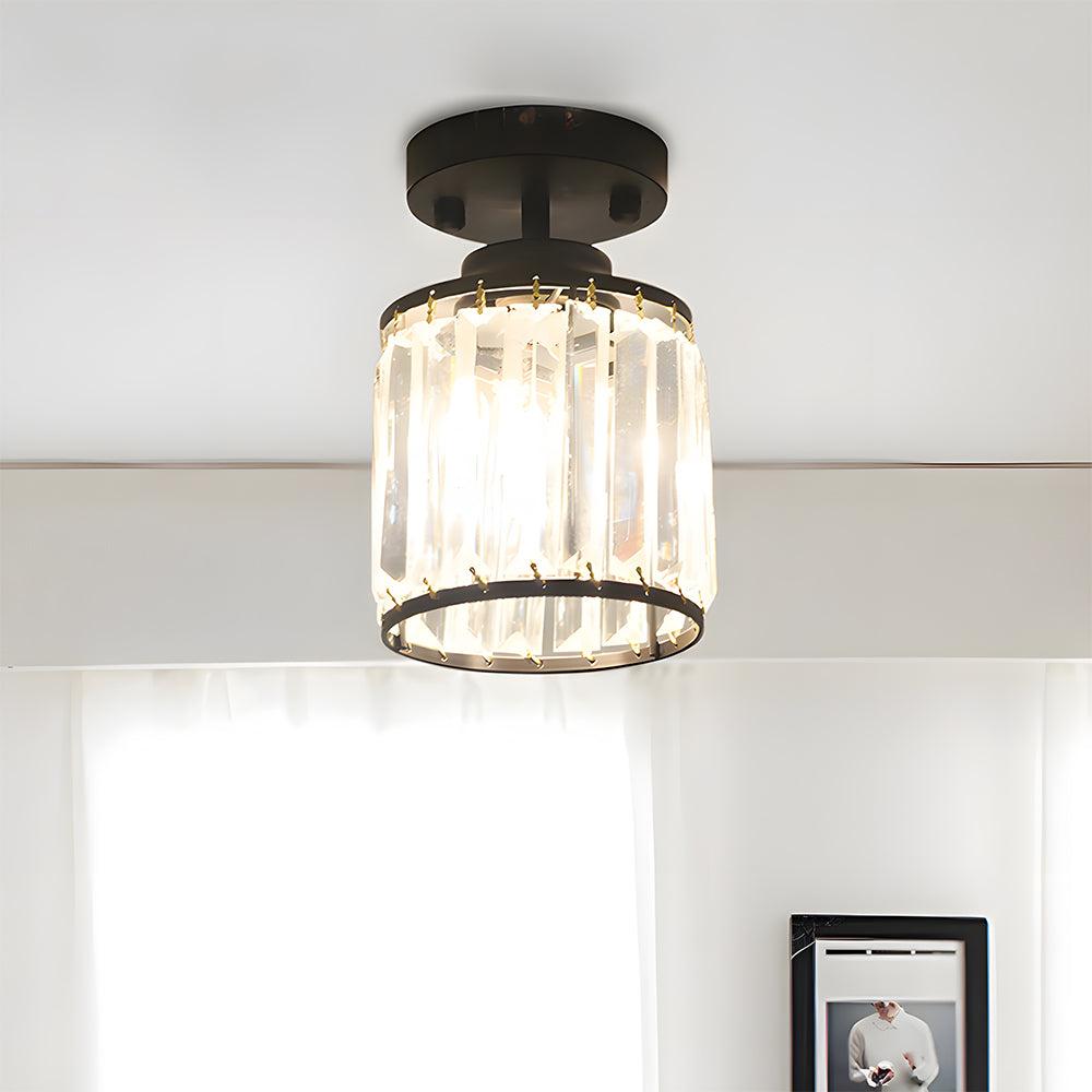 Bolania | Pendelleuchte - Moderne, halbbündige Kristall-Hängeleuchte - Elegante Flurleuchte