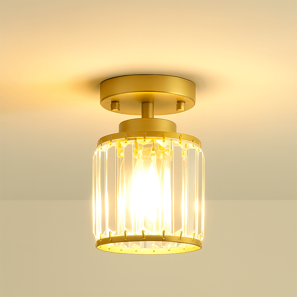 Bolania | Pendelleuchte - Moderne, halbbündige Kristall-Hängeleuchte - Elegante Flurleuchte