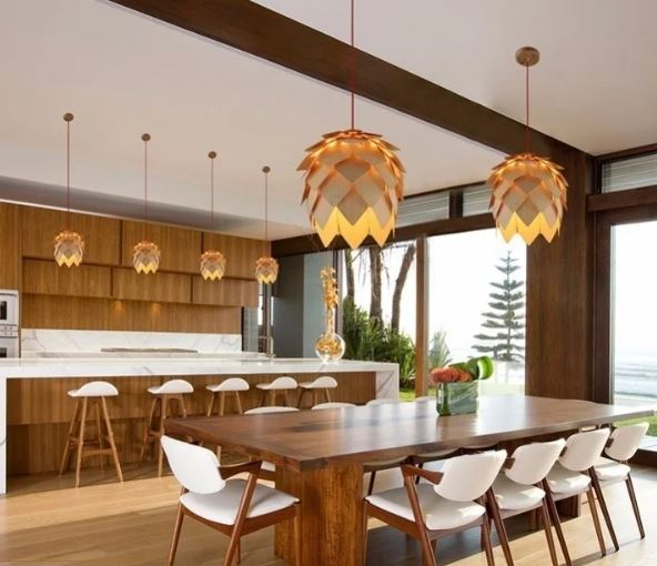 Bolania | Pendelleuchte - Pinienzapfen Design - Natürliche Holzleuchte