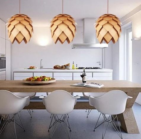 Bolania | Pendelleuchte - Pinienzapfen Design - Natürliche Holzleuchte