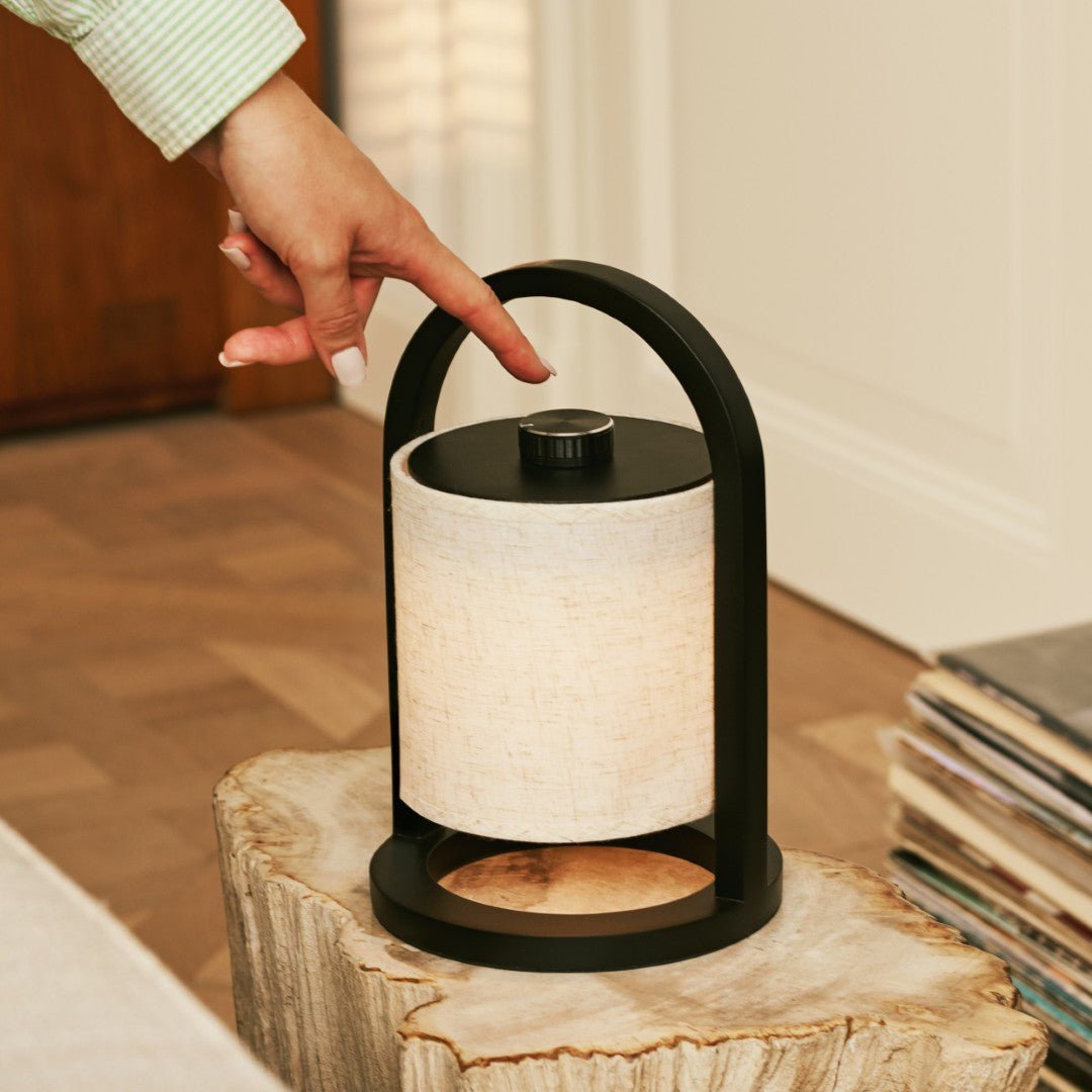 Bolania | Tischlampe - Stilvolle dimmbare Holzlampe - Wiederaufladbar