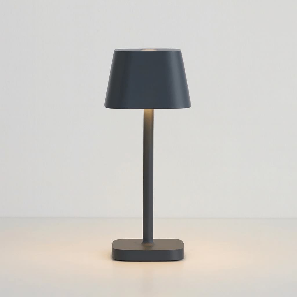 Bolania | Tischlampe - Stilvolle wiederaufladbare steingraue Lampe - dimmbar