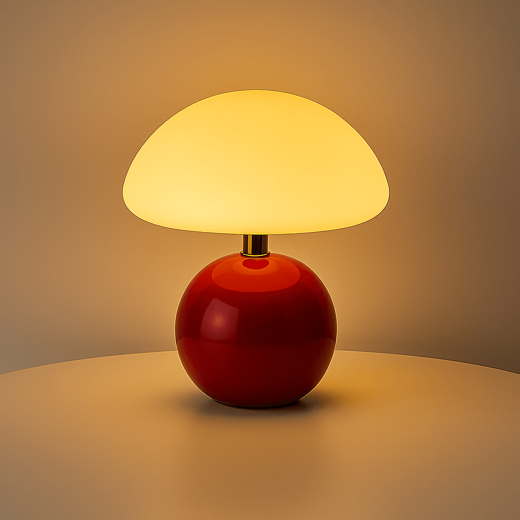 Bolania | Tischleuchte - Cremefarbenes Finish - Pilzform