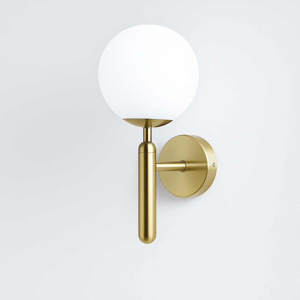 Bolania | Wandleuchte - Kupferne LED-Wandleuchte mit glänzender Kugel für die Inneneinrichtung