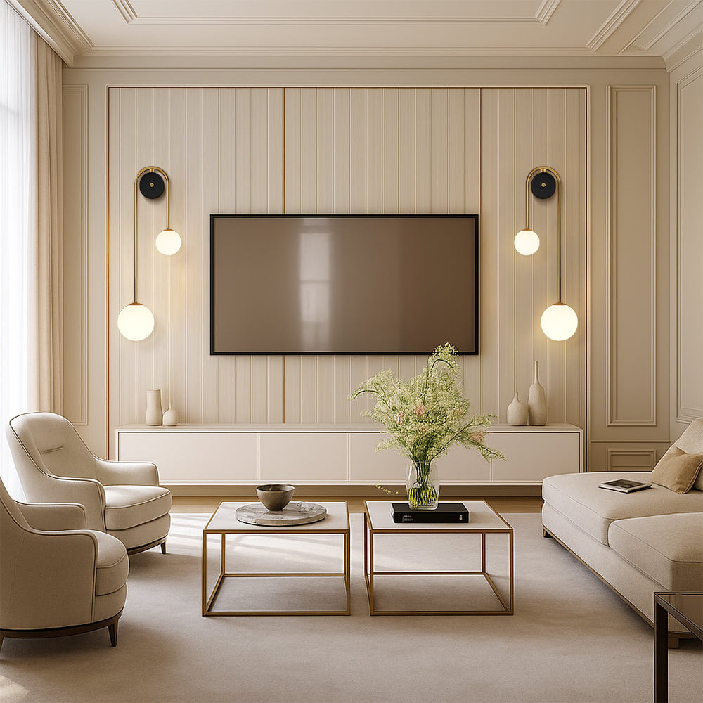 Bolania | Wandleuchte - Modernes Bogen-Design mit Glasschirm