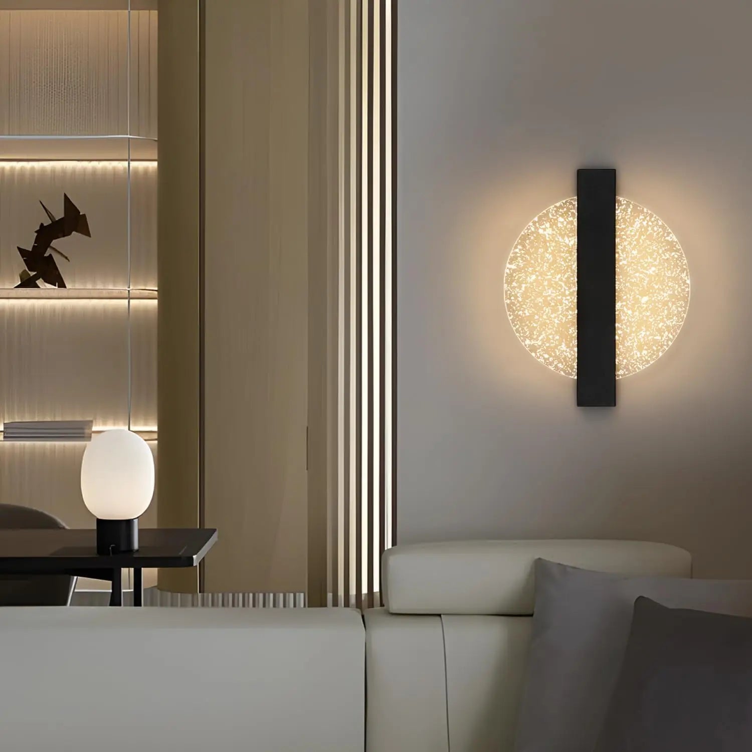 Bolania | Wandleuchte - Rundes Blattsilberdesign - Warmes, gemütliches Licht